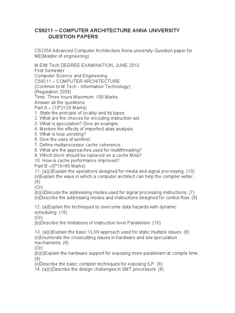 cs9211 computer architecture